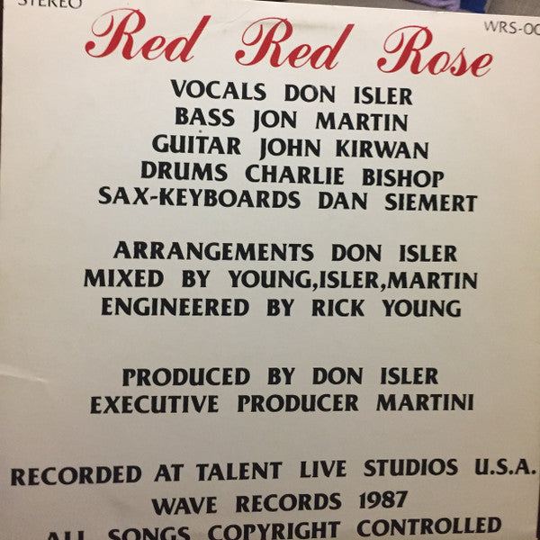 Dad And The Boys : Red Red Rose (LP, Album)