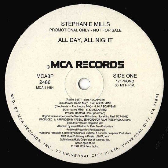 Stephanie Mills : All Day, All Night (12", Promo)