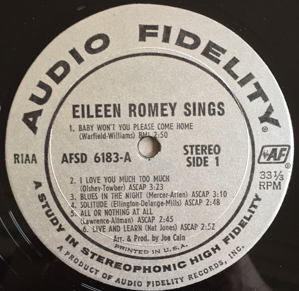 Eileen Romey : Sings (LP, Album)