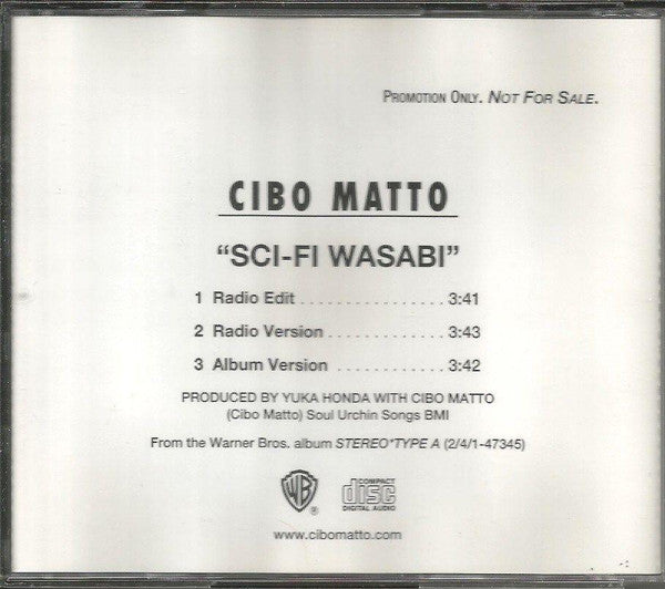 Cibo Matto : Sci-Fi Wasabi (CD, Single, Promo)