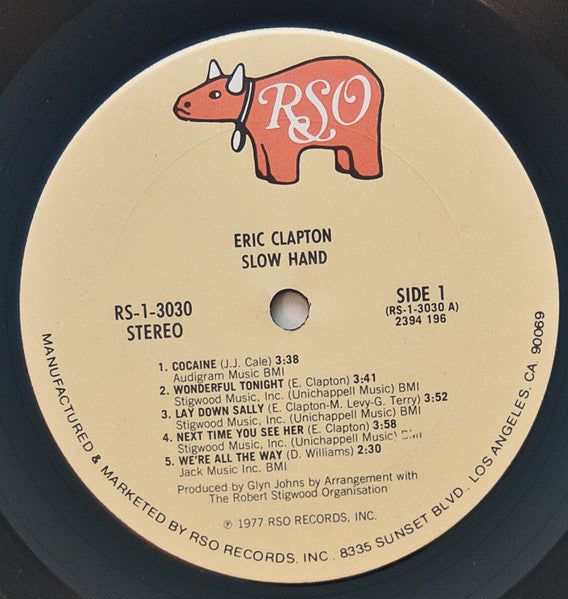 Eric Clapton : Slowhand (LP, Album, San)