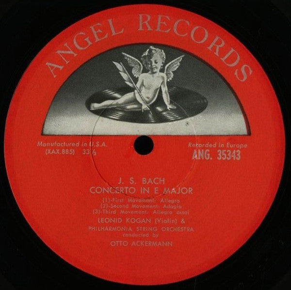 Leonid Kogan And The Philharmonia Orchestra  Conducted By Otto Ackermann , With Elisabeth Gilels In The Double Concerto.  Johann Sebastian Bach : Leonid Kogan Plays Bach (LP, Album, Mono)