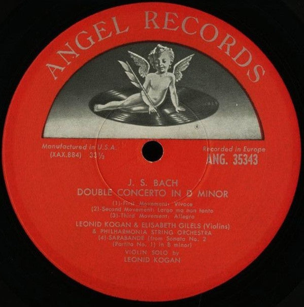 Leonid Kogan And The Philharmonia Orchestra  Conducted By Otto Ackermann , With Elisabeth Gilels In The Double Concerto.  Johann Sebastian Bach : Leonid Kogan Plays Bach (LP, Album, Mono)