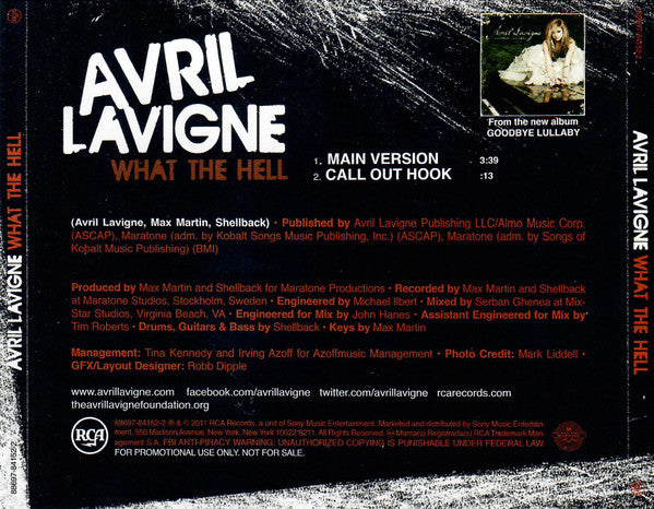 Avril Lavigne : What The Hell (CD, Single, Promo)