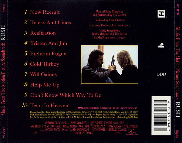 Eric Clapton : Music From The Motion Picture Soundtrack - Rush (CD, Album, Club)