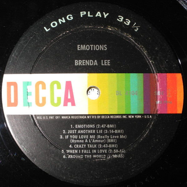 Brenda Lee : Emotions (LP, Album, Mono)