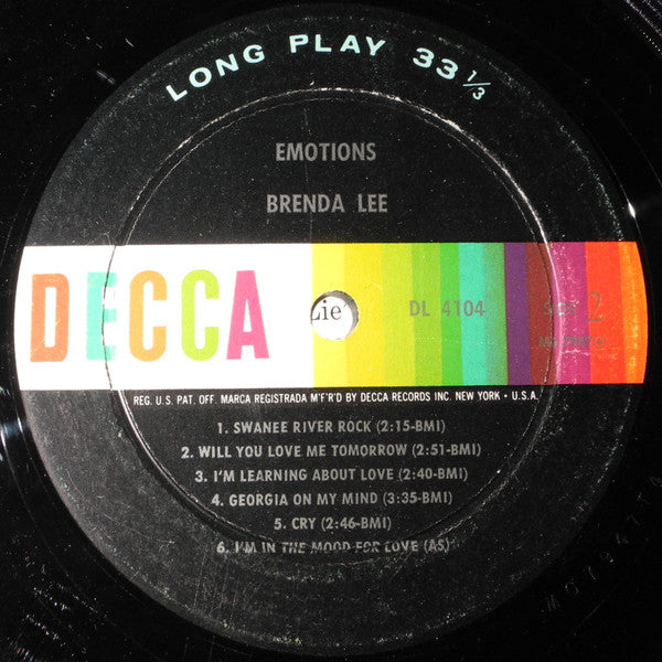 Brenda Lee : Emotions (LP, Album, Mono)