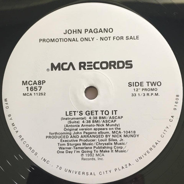 John Pagano : Let's Get To It (12", Promo)