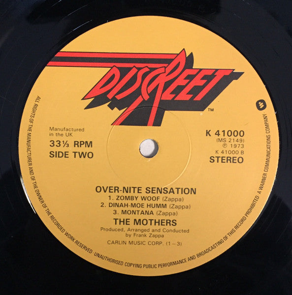 The Mothers : Over-Nite Sensation (LP, Album, RE, Gat)