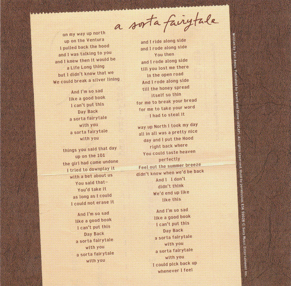 Tori Amos : A Sorta Fairytale (CD, Single, Promo)