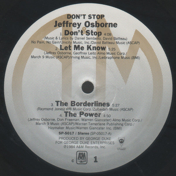 Jeffrey Osborne : Don't Stop (LP, Album, C -)