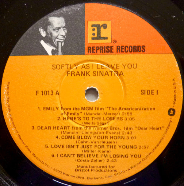 Frank Sinatra : Softly, As I Leave You (LP, Album, RE, Win)