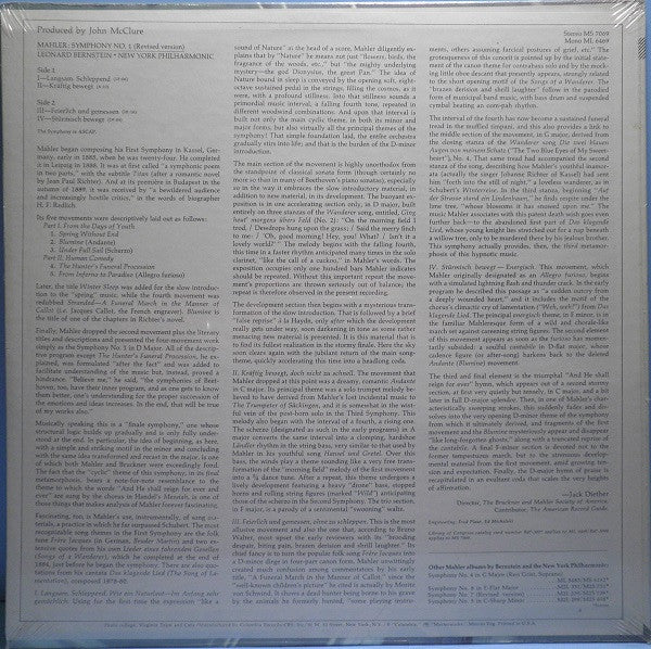 Gustav Mahler - Leonard Bernstein, New York Philharmonic : Symphony No. 1  (LP, Album, 2 E)
