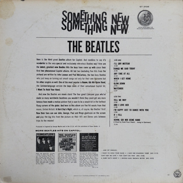 The Beatles : Something New (LP, Album, RE, Win)